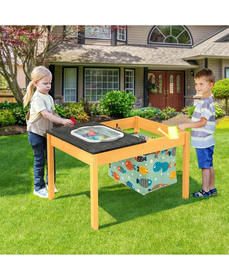 3-in-1 Kids Activity Table with Foldable Water Bin Large Capacity Storage Bag