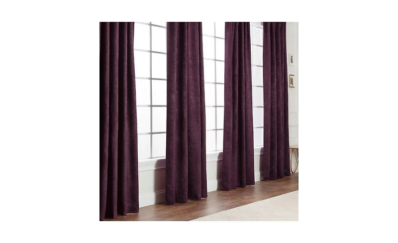 Chanasya Premium 2-Panel Classy Embossed Floral Textured Curtains - Back Tab, Ring Tab for Windows Living Room Bedroom