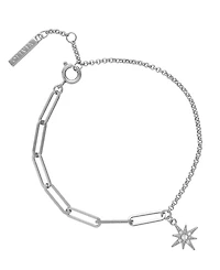 Olivia Burton Women's Celestial Silver Plated North Star Mismatch Bracelet