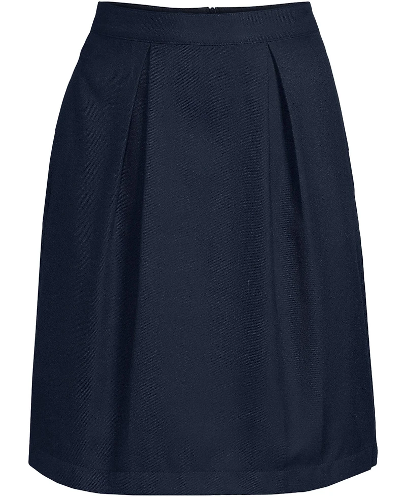 Lands' End Women's School Uniform Solid Pleated Skort Top of Knee