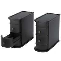 Tribesigns End Table Set of 2, No Assembly Required, Closed Back,Sofa Side with Storage, Slim Nightstand 2 Drawers