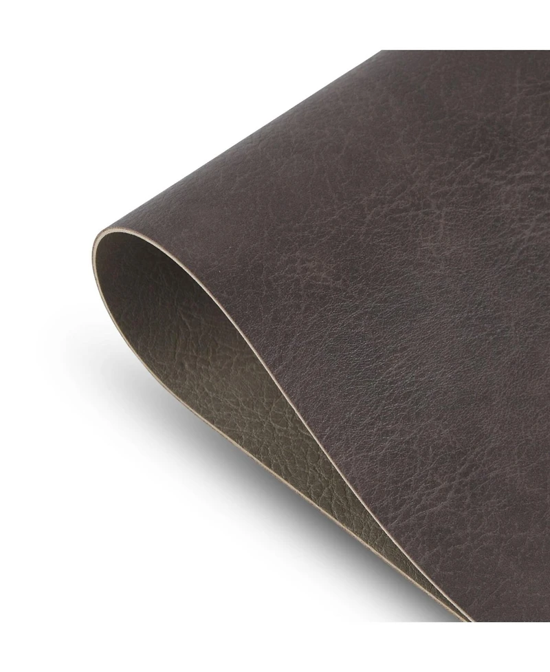 Dainty Home Florence Ivory and Taupe Reversible Leather Wipe Clean Placemat 12" x 18" Rectangular Placemats Set of 4