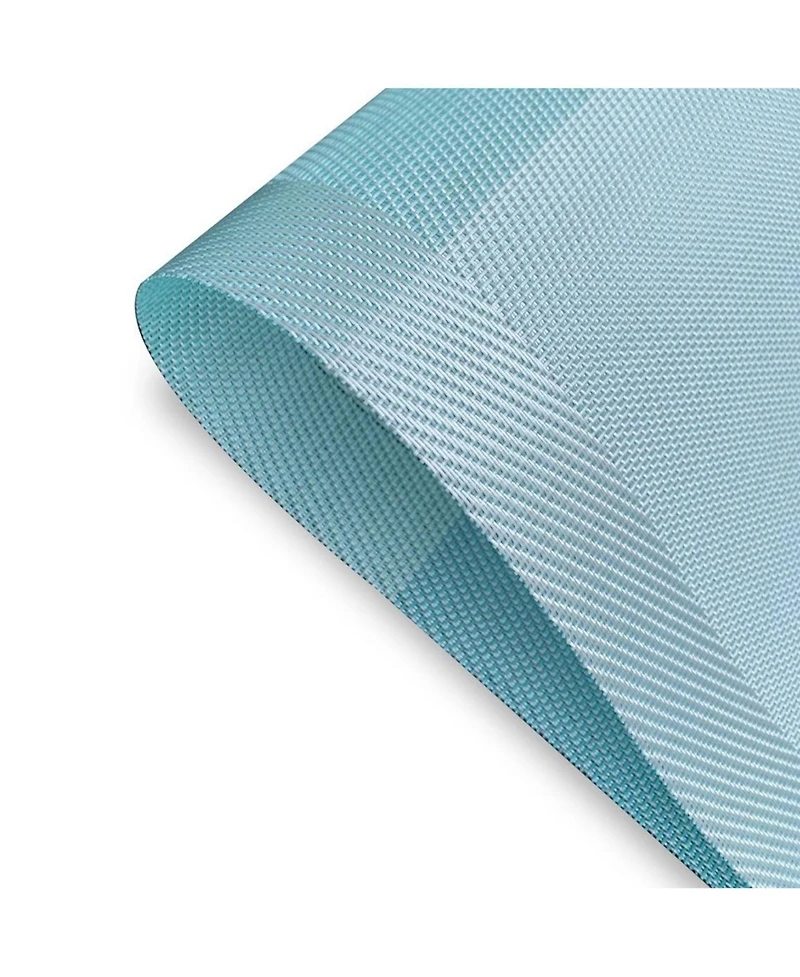 Dainty Home Moderna Woven Textilene Crossweave With Gradient Stripes Reversible 13" x 19" Rectangular Placemat Set of 4