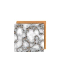 Dainty Home Marble Cork Place Mats, Washable Placemats Gold, 15" x 15" Set of 8, Heat Resistant Placemats, Non Slip, Table Mat, Table Placemats, for K