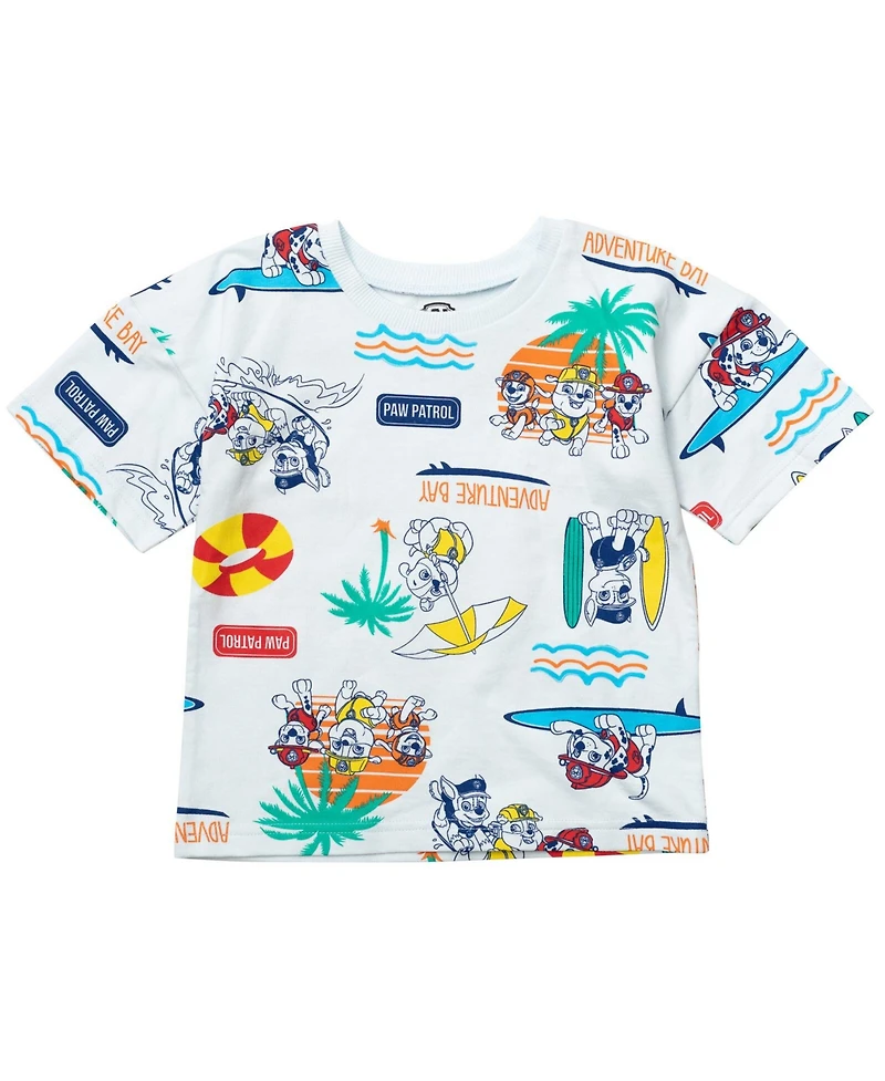 Paw Patrol Big Boys French Terry T-Shirt and Shorts Outfit Set
