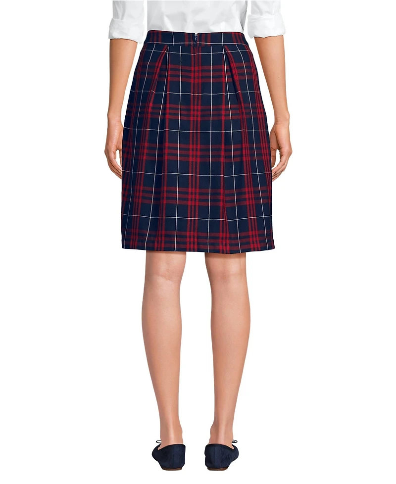 Lands' End Women's School Uniform Plaid Skort Top of Knee