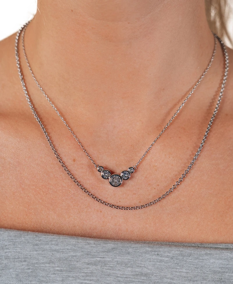 Sterling Forever Cubic Zirconia Eileen Layered Necklace