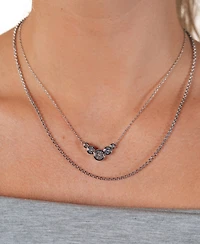 Sterling Forever Cubic Zirconia Eileen Layered Necklace