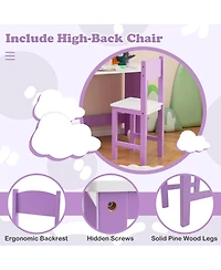 Sugift Kids Table and Chair Set for Arts Crafts Homework Home School