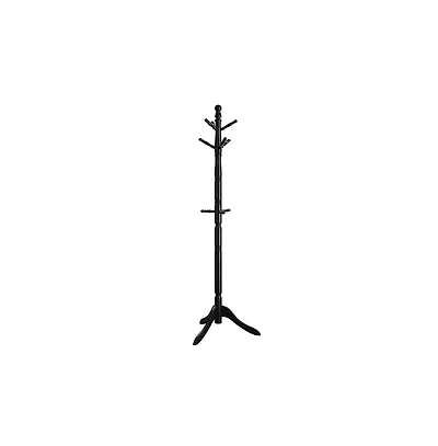Slickblue Coat Rack With 10 Hooks, Rubber Wood Tree Free Standing, For Clothes, Hats, Handbags, Umbrella
