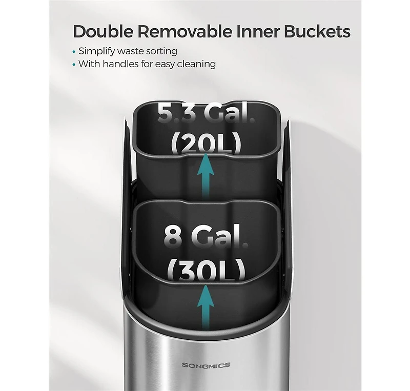 Slickblue Garbage Can with Wing Lids for Easy Access and Convenient Waste Management