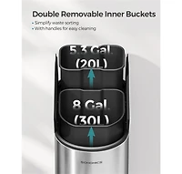 Slickblue Garbage Can with Wing Lids for Easy Access and Convenient Waste Management