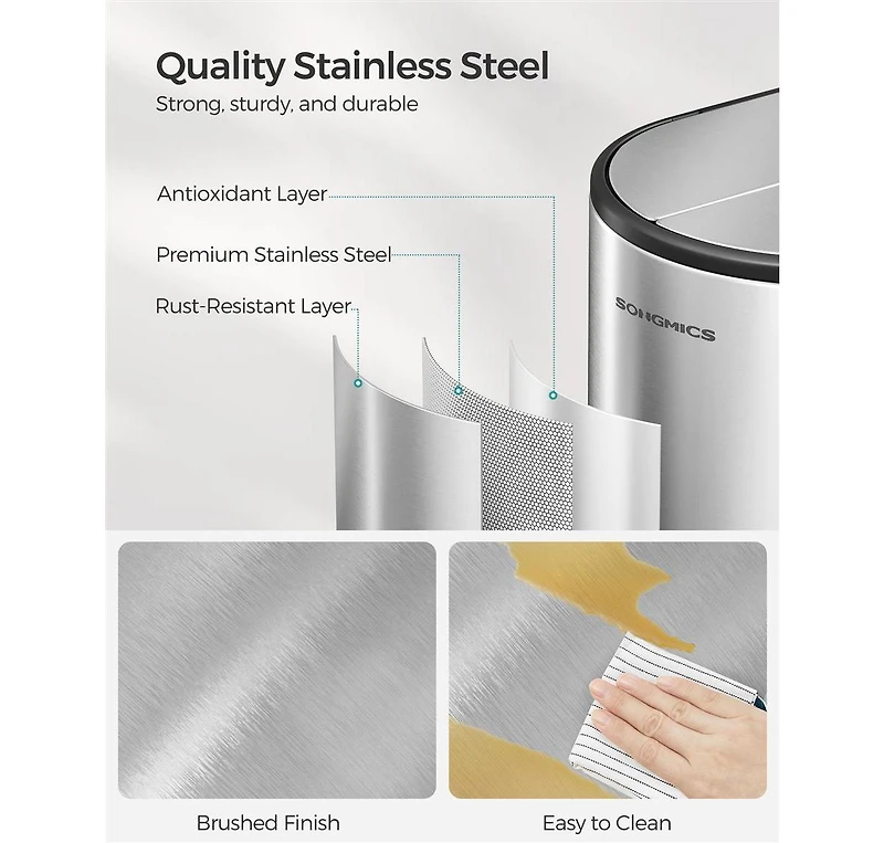 Slickblue Garbage Can with Wing Lids for Easy Access and Convenient Waste Management