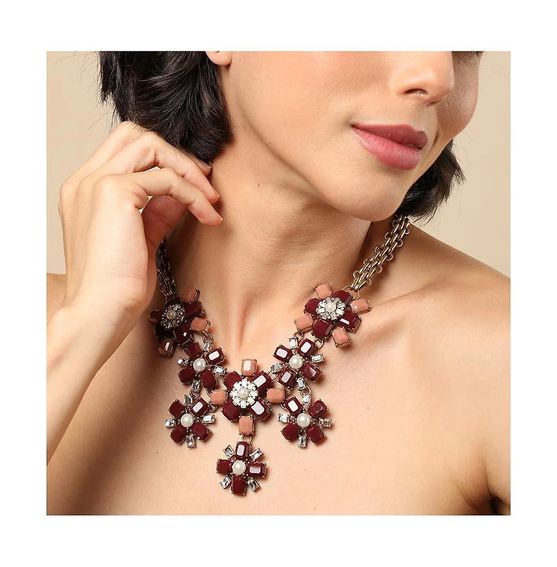 Sohi Women's Stone Statement Necklace