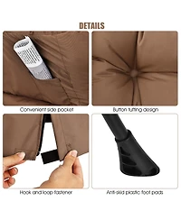 Modern Polyester Fabric Lazy Chair Single Sofa w/Side Pocket