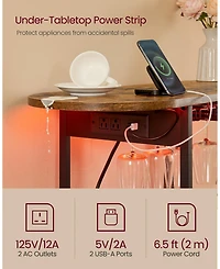 Slickblue Bar Cabinet with Led Lights and Power Outlets