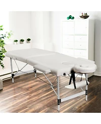 Givimo 84 Inch L Portable Adjustable Massage Bed with Carry Case for Facial Salon Spa -White