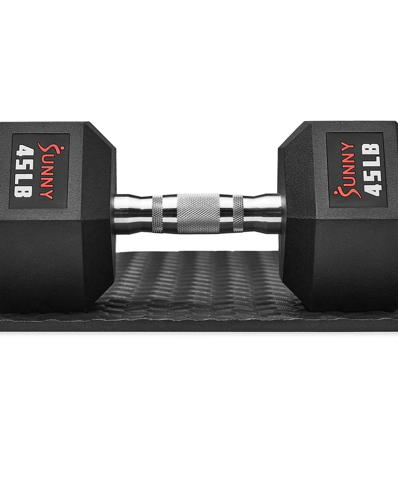 Sunny Health & Fitness ½ inch Thick Puzzle Exercise Mat, Durable, Non-Slip, Water Resistant, Black