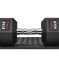 Sunny Health & Fitness ½ inch Thick Puzzle Exercise Mat, Durable, Non-Slip, Water Resistant, Black