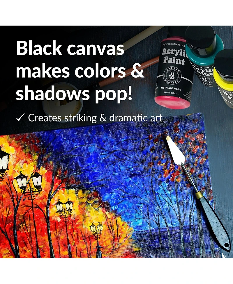 Hippie Crafter 20 Pk Black Canvas Boards 8x10