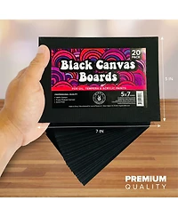 Hippie Crafter 20 Pk Black Canvas Boards 8x10