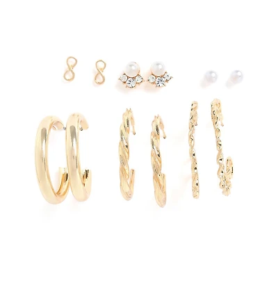 Sohi Women's Pack Of 6 Multi-Layer Earrings