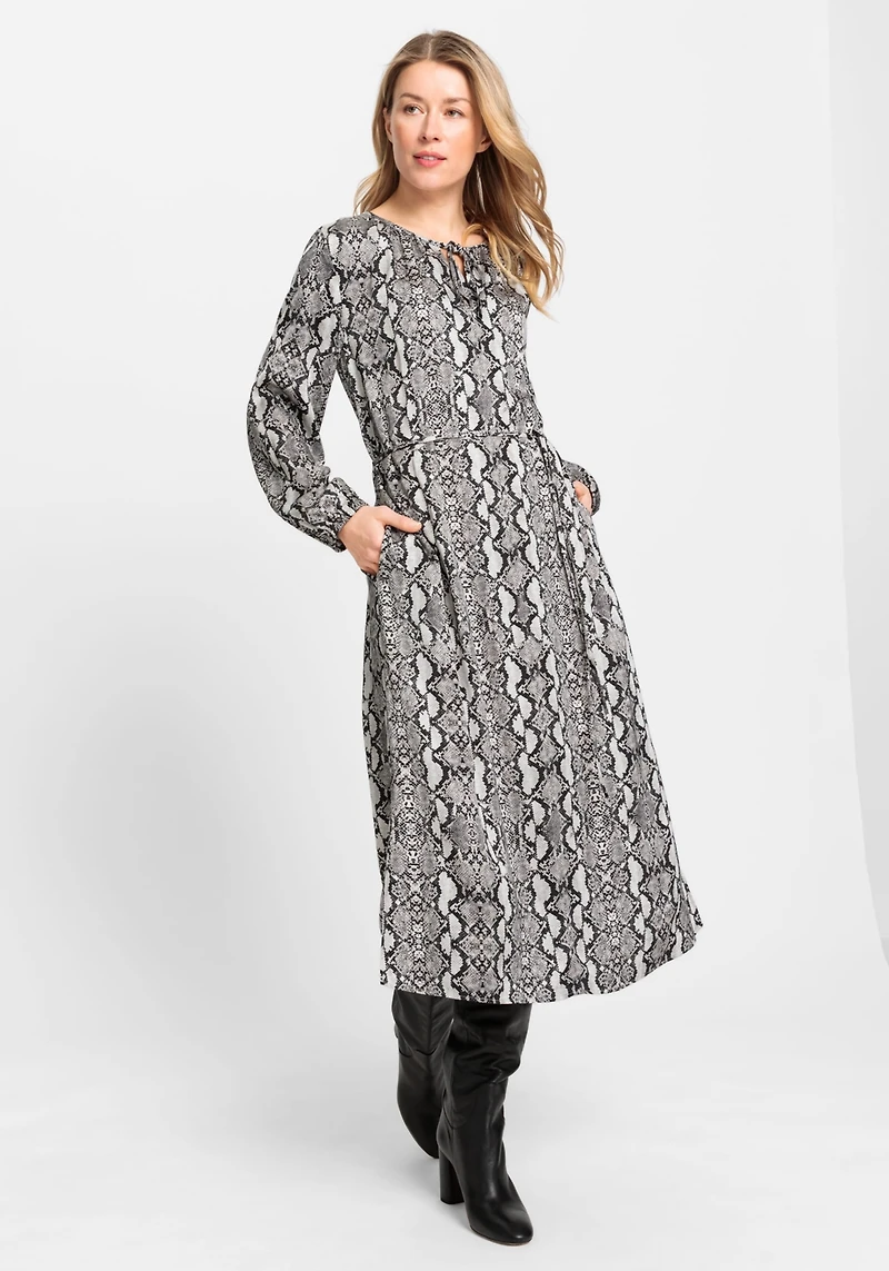 Olsen Women's Snake Print Midi Tunic Dress