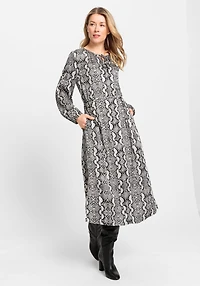 Olsen Women's Snake Print Midi Tunic Dress