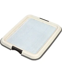 Iris Usa Pad Holder, Fits 17"x17" or Larger, Small, Puppy Dog Pad Hoder, Secured Latches, Non-Skid Rubber Feet, High Polish Finish for Easy Cleaning,