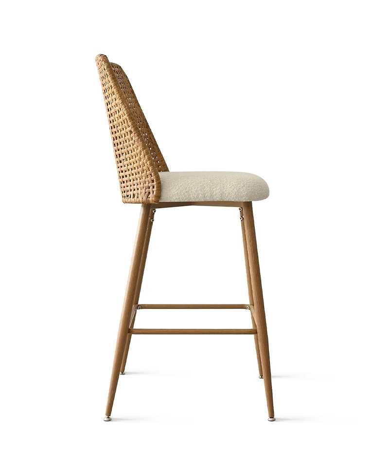 27 Inch Boucle Rattan Counter Stool Set Of 2-Maison Boucle