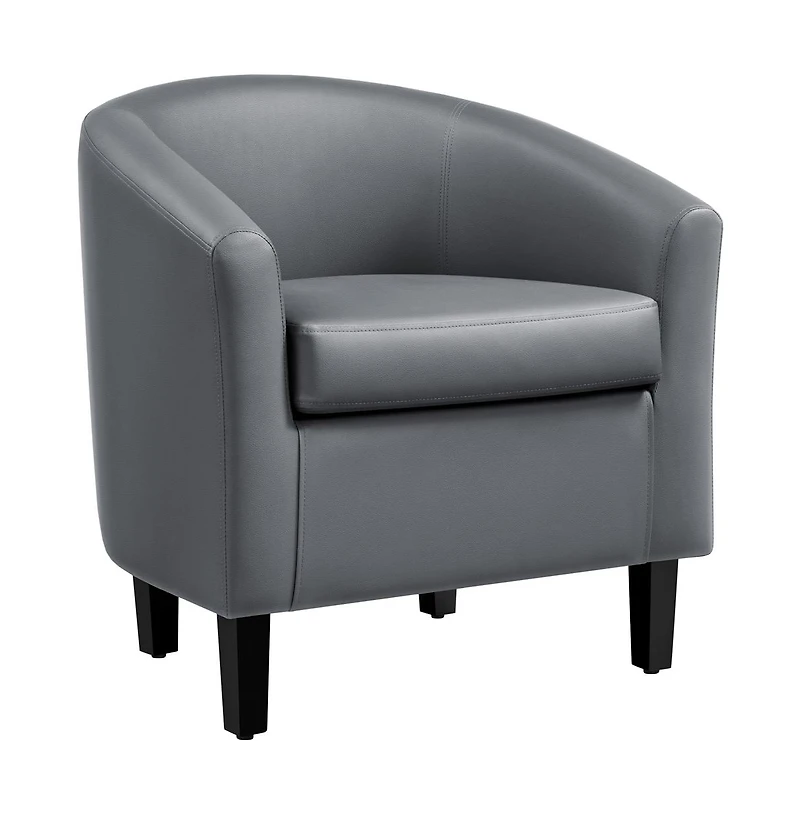Yaheetech Faux Leather Accent Chair Gray