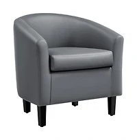 Yaheetech Faux Leather Accent Chair Gray