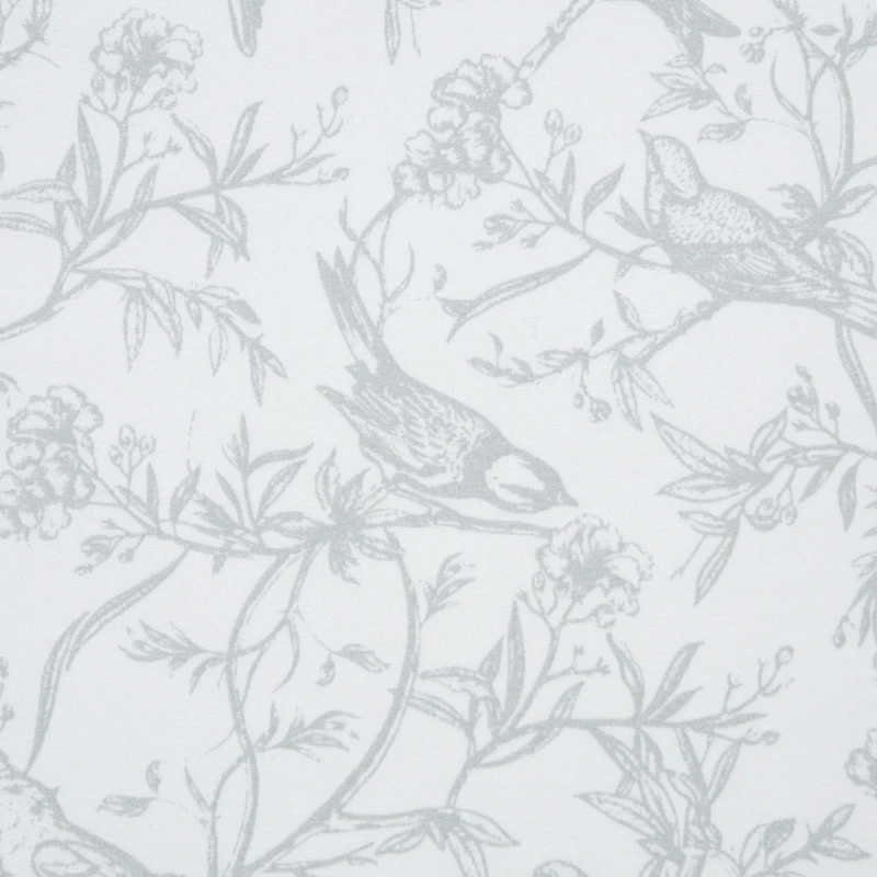 Chanasya Premium Vintage Style Birds Botanical Toile Printed King Bed Sheet Set - 1 Flat Fitted Pillowcase