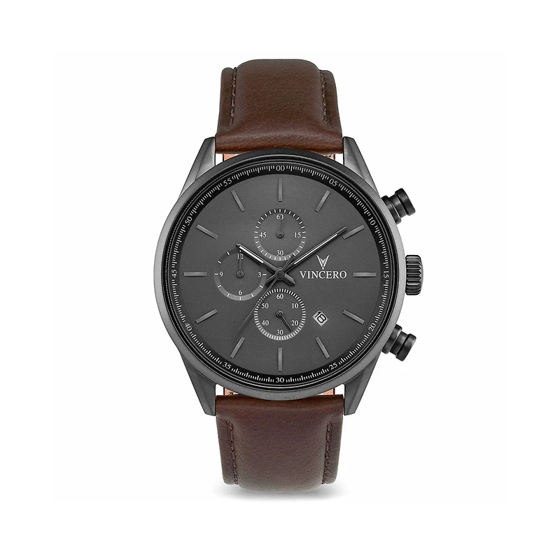 Vincero Men's Chrono S2 Chronograph Brown Leather Strap Watch 42mm
