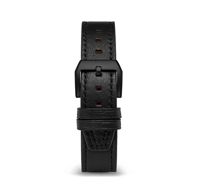 Vincero Gun Metal 22mm Full-Grain Ecco Leather Watch Strap with Quick-Release Pin Buckle