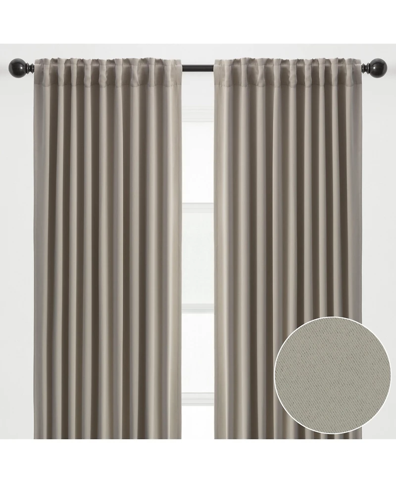 Chanasya Premium 2-Panel Ornamental Damask Room Darkening Curtains - 3-in-1 Back Tab, Rod Pocket, Ring Tab for Windows Living Bedroom