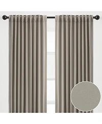 Chanasya Premium 2-Panel Ornamental Damask Room Darkening Curtains - 3-in-1 Back Tab, Rod Pocket, Ring Tab for Windows Living Bedroom