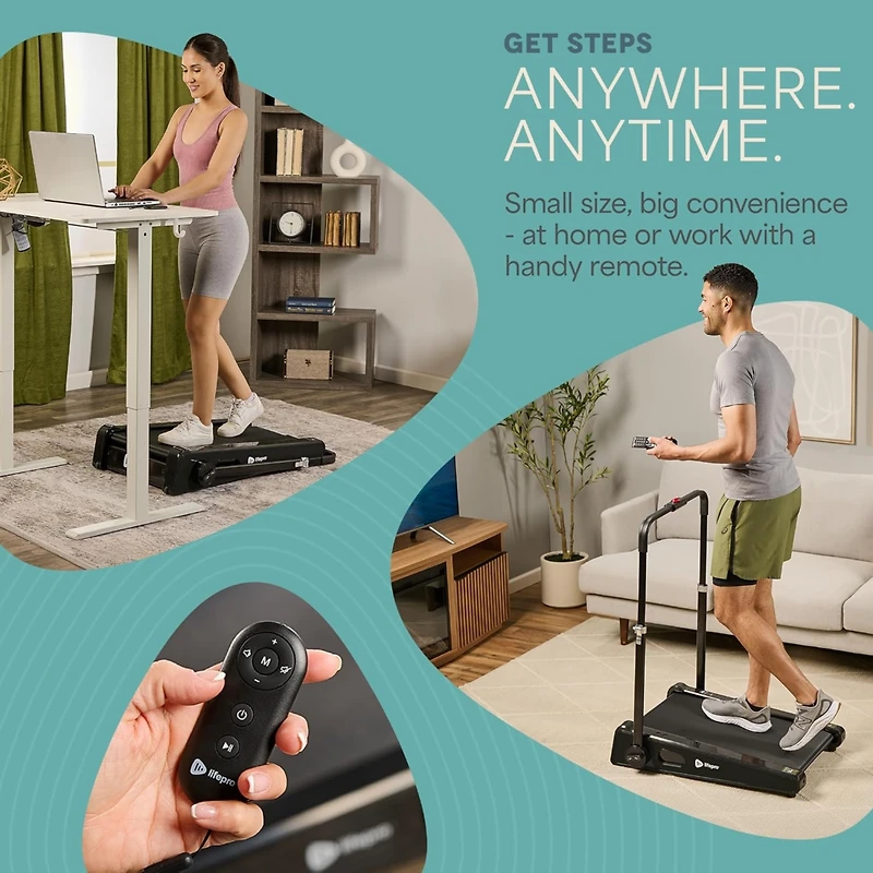 LifePro Smallest Portable Mini Walking Pad with Adjustable Handlebar