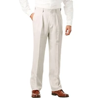 KingSize Big & Tall Linen Blend Plain Front Dress Pants