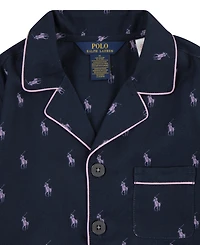 Polo Ralph Lauren Girls 7-16 2-Piece Woven Long Sleeve Shirt and Pant Pajama Set