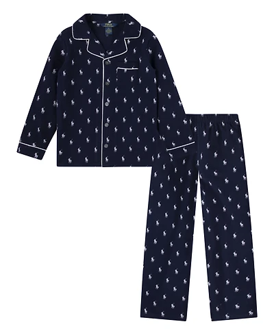 Polo Ralph Lauren Boys 4-7 2-Piece Woven Long Sleeve Top and Pant Pajama Set