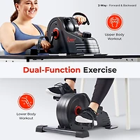 Sunny Health & Fitness Dual-Function Arm / Leg Under-Desk Mini Bike, Portable Cardio Peddler for Home Office, Cycle Exerciser for Seniors, Exclusive S