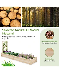 Skonyon Raised Garden Bed with Planter Box and Trellis-Natural