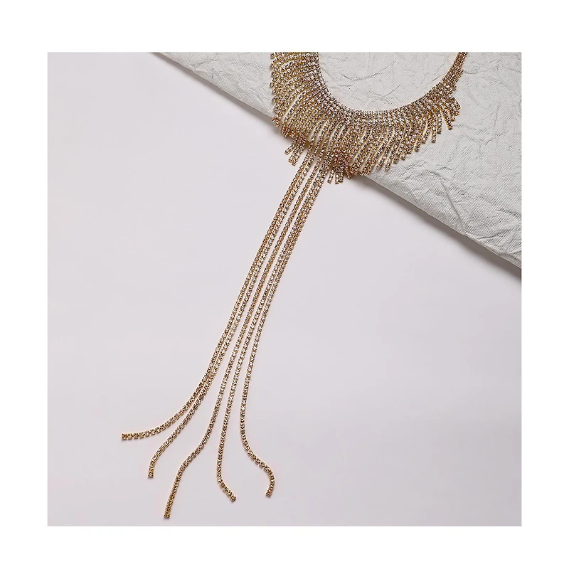 Sohi Women's Fringe Bling Statement Necklace