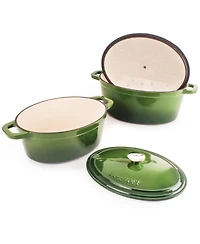 BergHOFF Neo 5pc Cast Iron Oval Dutch Oven Set with 10" Fry Pan