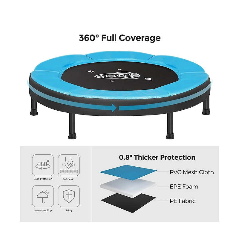 Slickblue Safe and Fun Trampoline for Children Ideal for Outdoor Play and Exercise