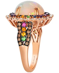 Le Vian Multi-Gemstone (3-1/3 ct. t.w.) & Diamond (5/8 ct. t.w.) Halo Statement Ring in 14k Rose Gold