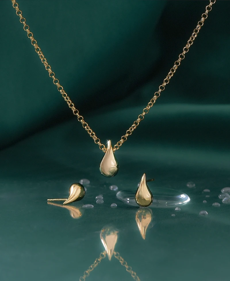 Audrey by Aurate Puff Teardrop 17" Pendant Necklace in Gold Vermeil, Created for Macy's
