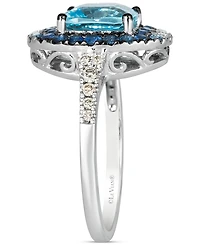 Le Vian Multi-Gemstone (3 ct. t.w.) & Nude Diamond (1/6 ct. t.w.) Halo Ring in 14k White Gold