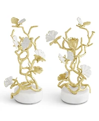 Michael Aram Butterfly Ginkgo Gold Candleholders, Set of 2